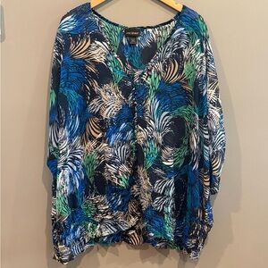 *GENTLY WORN* Plus Size 26/28 Lane Bryant Elastic Waist Button Detail Blouse